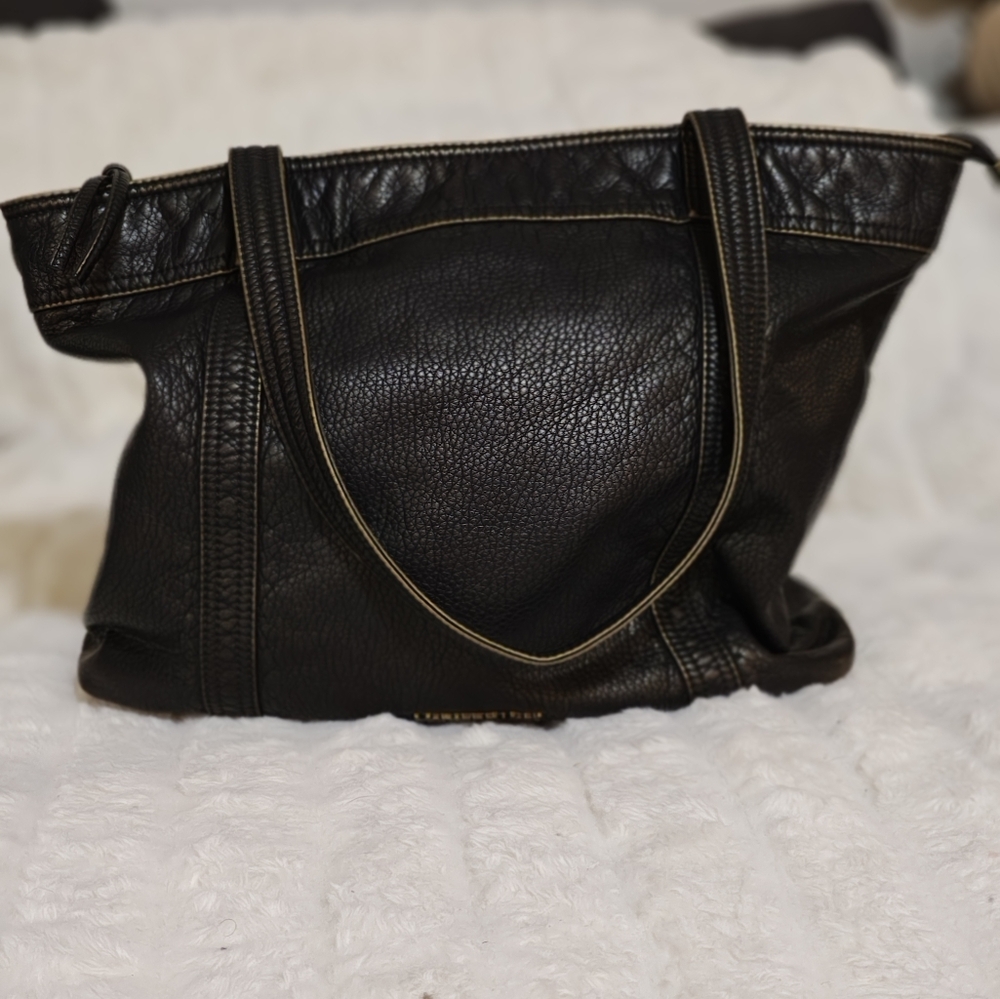 Black Leather Tote Bag